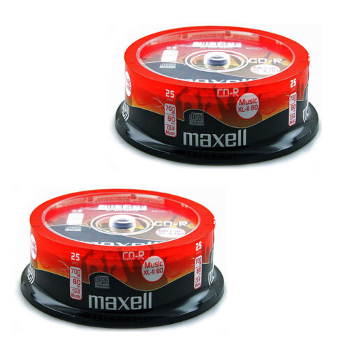 x50 Maxell CD-R 80 Minuten XL-II Digital Audio beschreibbar leere Discs - 50 CDS - Bild 1 von 2
