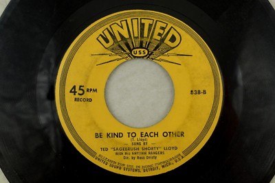 Detroit TV Kid Show - Childrens United 45 RPM - Be Kind To Each Other K5