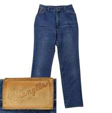 VTG Wrangler Jeans Womens 16 Misses 28x33 Blue Denim 70s No Fault Western USA