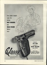 1953 PAPER AD Roy Rogers Dale Evans Classy Brand Holster Set Cap Guns