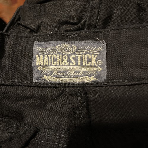 Match & Stick Men's Cargo Pants Black Sz 6 NWT side-seam cargo pockets 100%Cotto - Picture 6 of 9