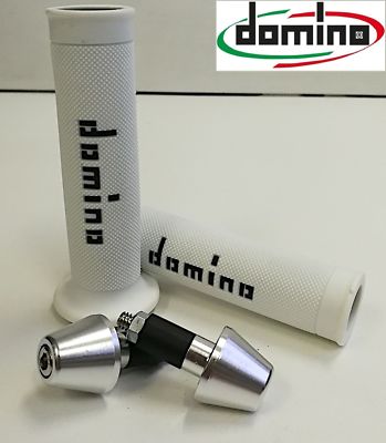 DOMINO Griffe und Gegengewichte SILBER WEISS UNIVERSAL für HUSABERG Motorrad