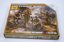 1/72 Scale WWII United States 81mm Light Mortar With Crew, Zvezda, NIB