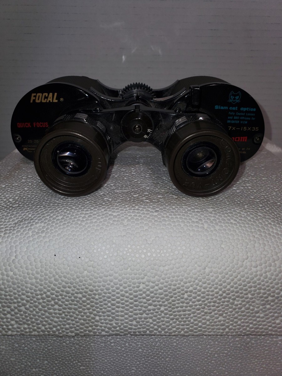Vintage Focal Binoculars 20-20-92H Siam Cat Coated Optics Japan for Kmart  7x-15x