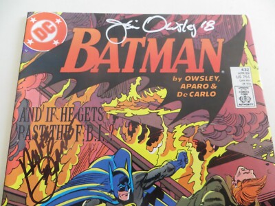 1989 VINTAGE DC BATMAN # 432 SIGNED 2X JAMES OWSLEY & MIKE DECARLO