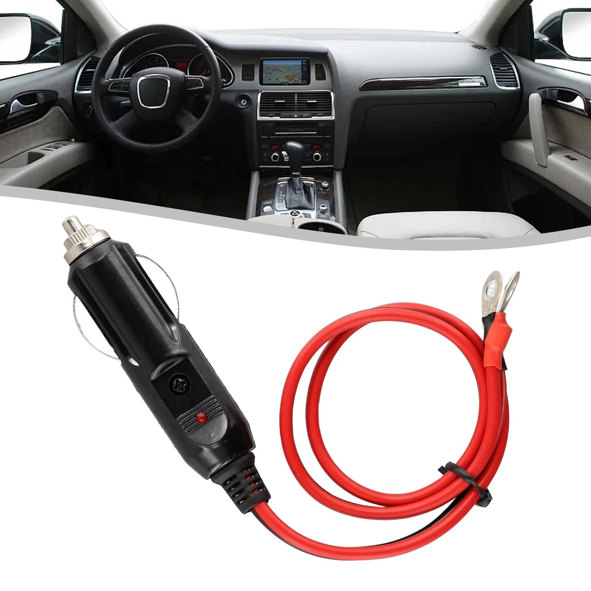 12V 15 Amp Male Plug Cigarette Lighter Adapter Power Supply Cord