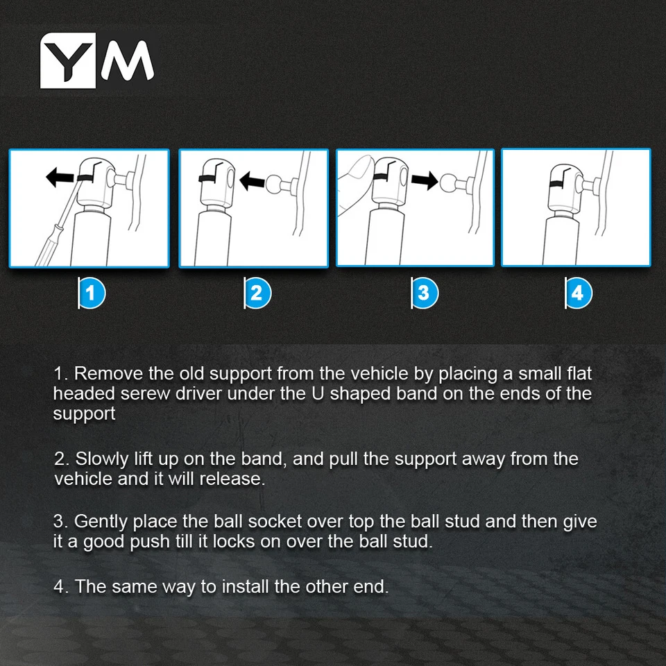 2Pcs Rear Window Glass Struts Lift Supports Shock For Chevrolet Astro 1992-2000 - Imagem 2 de 4
