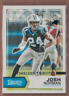 2016 Panini Classics Timeless Tributes Silver Josh Norman #02/25 Carolina