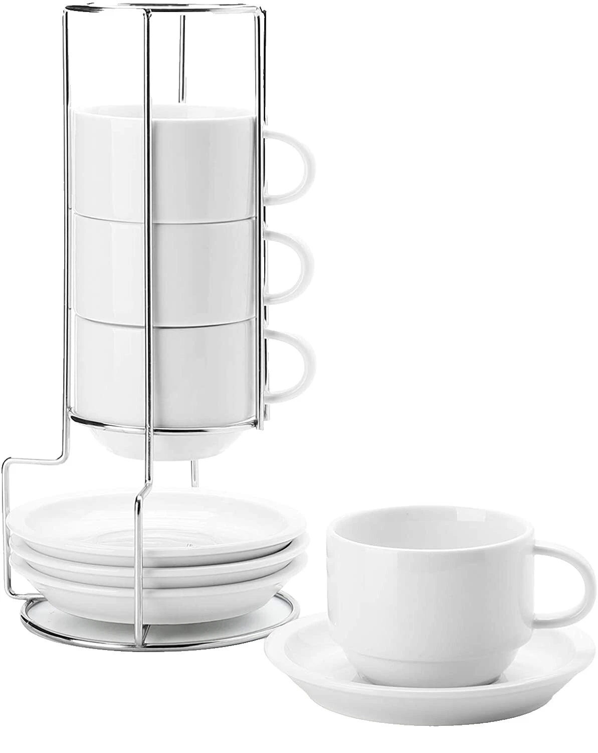 Tazas y platillos de metal