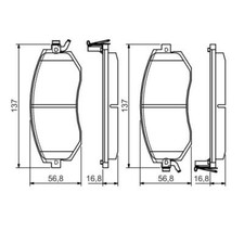 Bosch 0 986 495 125 Bremsbelagsatz Scheibenbremse Vorne für Toyota Subaru