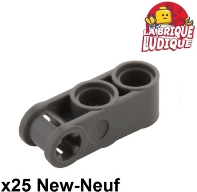 Lego technic 25x Axle pin connector 3L 2 holes gris foncé/dark b. gray 42003