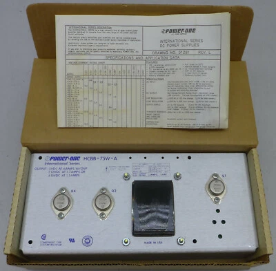 POWER ONE Power-One HCBB-75W-A ±12V@1.7A or ±15V@1.5A or 5V@6A(w/OVP) DC Power Supply NEW