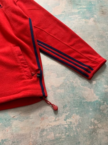 Vintage Adidas Fleece Full Zip Jacket 1990s men’s size Large Red Outdoor Life - Picture 20 of 24