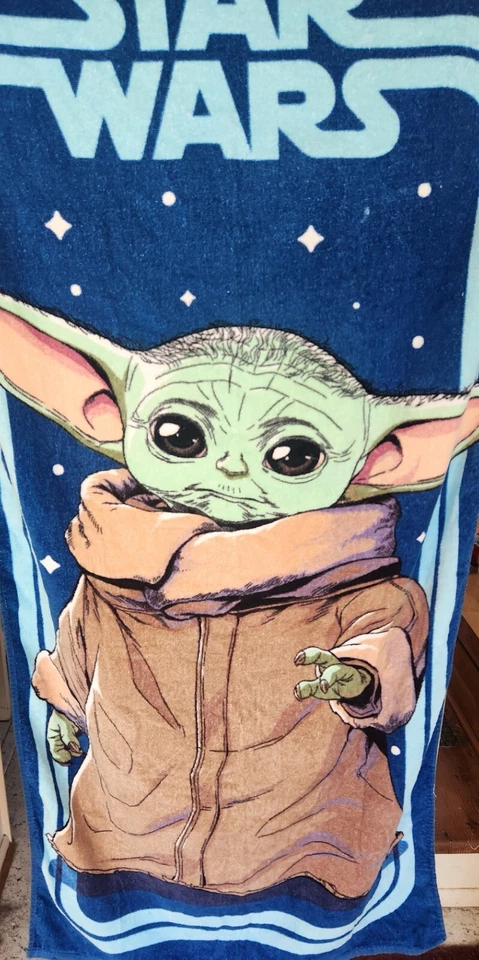Toalha de banho Star Wars Mandalorian Grogu praia 54"x28" nova sem etiquetas - Imagem 4 de 4
