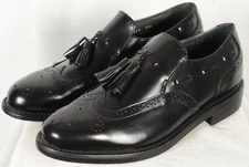 Executive Imperials Men’s 370 Black Leather Tassel Wingtip Oxford Shoes 8EE NEW