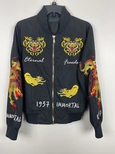 Peace Unltd NY Eternal Freedom 1937 Immortal USA Hip Hop Black Bomber Jacket S