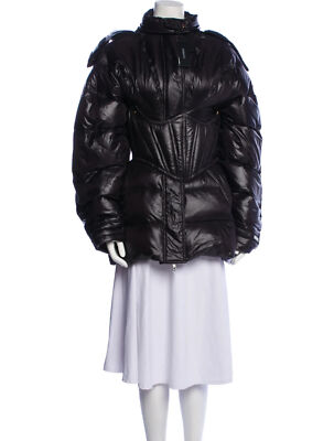 NWT Versace Down Coat Puffer Jacket Black Size: US2, IT38