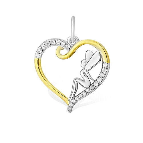 KettenanhäNger Silber Vergoldet Zirkon AnhäNger FüR Kette Echtschmuck-image