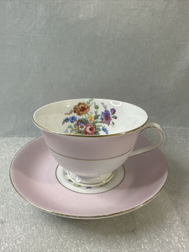 Tasse à thé vintage Colclough Chine rose florale rose et soucoupe Angleterre os Chine - Photo 1/5