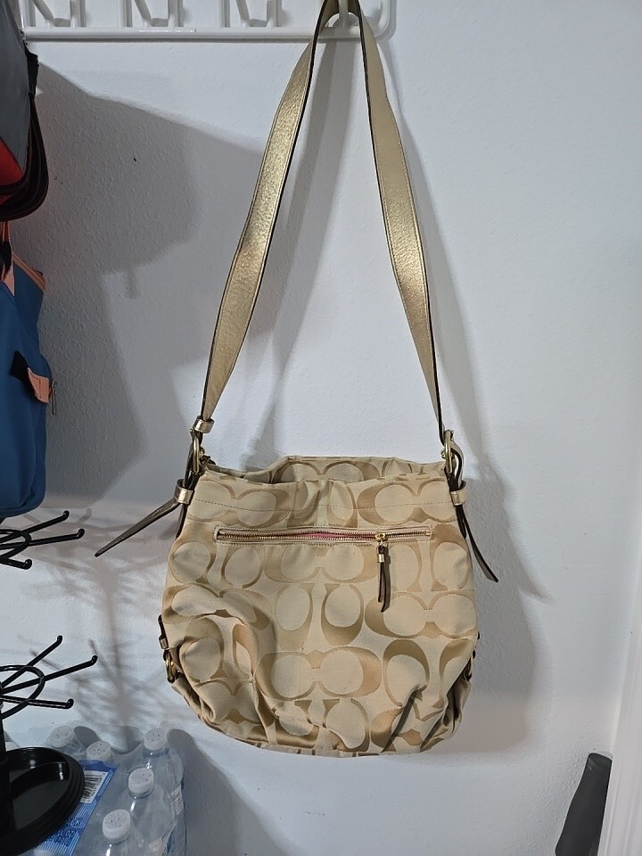 Coach Signature Gold Hobo/Shoulder Bag