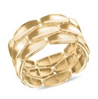 3.65g Anelo Panther Alto Lucido Italian 10K Yellow Gold 3-Lined Petal Ring Sz 8 — photo 1