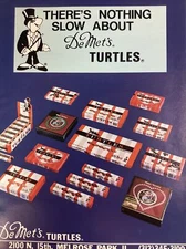Turtles Candy Print Ad Original Vintage 1980 Rare VHTF DeMet’s Nothing Slow Box