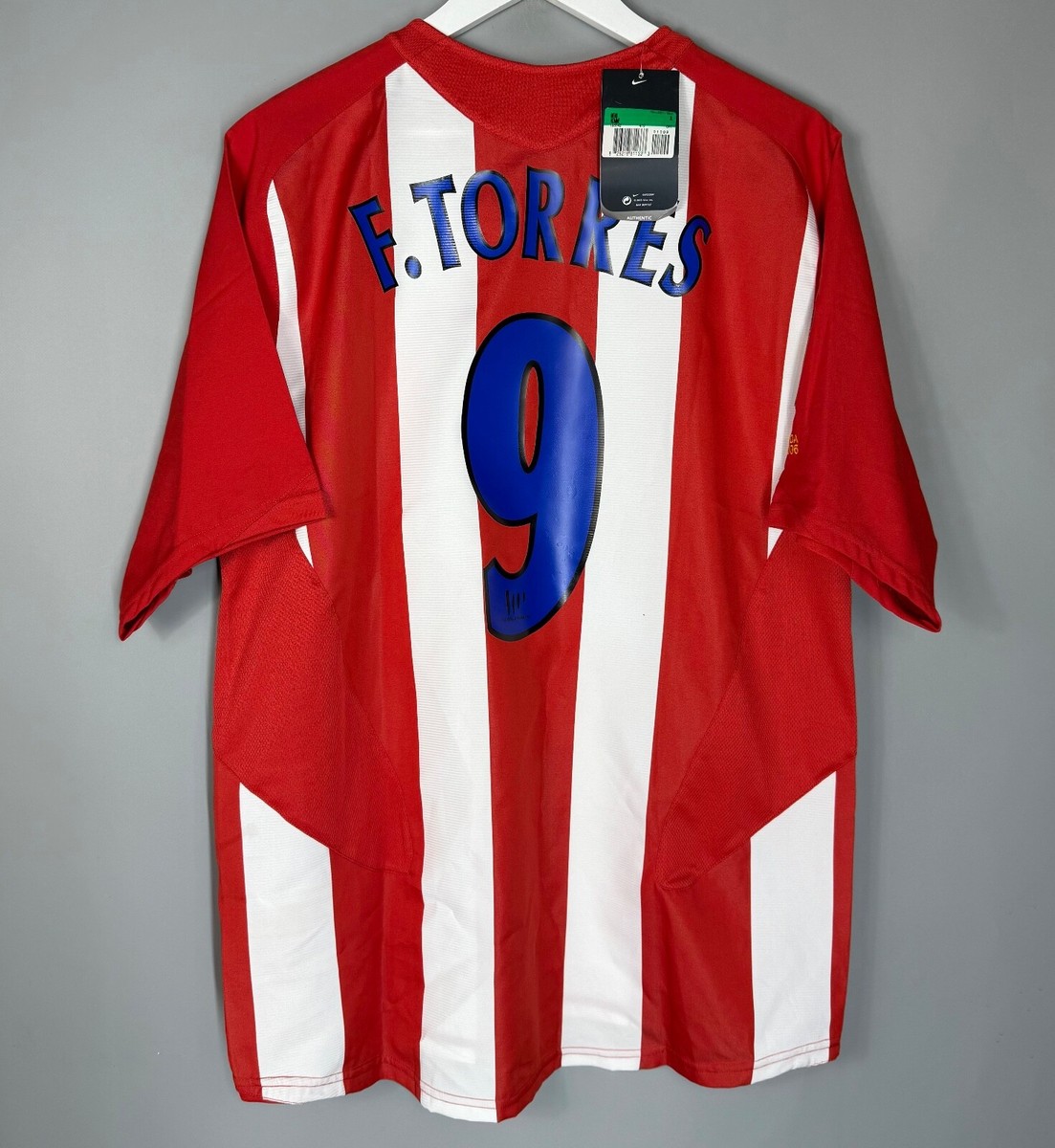 NWT ATLETICO MADRID 2005 2006 HOME FOOTBALL SHIRT JERSEY #9 TORRES