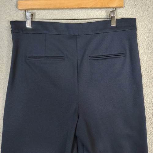 Ann Taylor The Kate Sailor Pants Women's 12 Navy Blue Button Front Wide Leg Crop - Picture 9 of 16