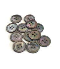 24 Buttons Brown Gray Iridescent Natural Real Shell 4-Hole Sew Sewing 19 mm SH39