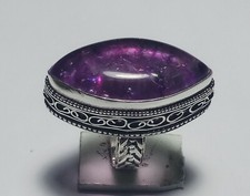 Top Creak Crystal Amethyst Gemstone Handmade Ring Jewelry Ring Size 6 Inches