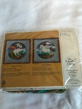 Creative Circle Embroidery Kit 0622 Unicorn New 1985 Vintage NIP Craft Tapestry