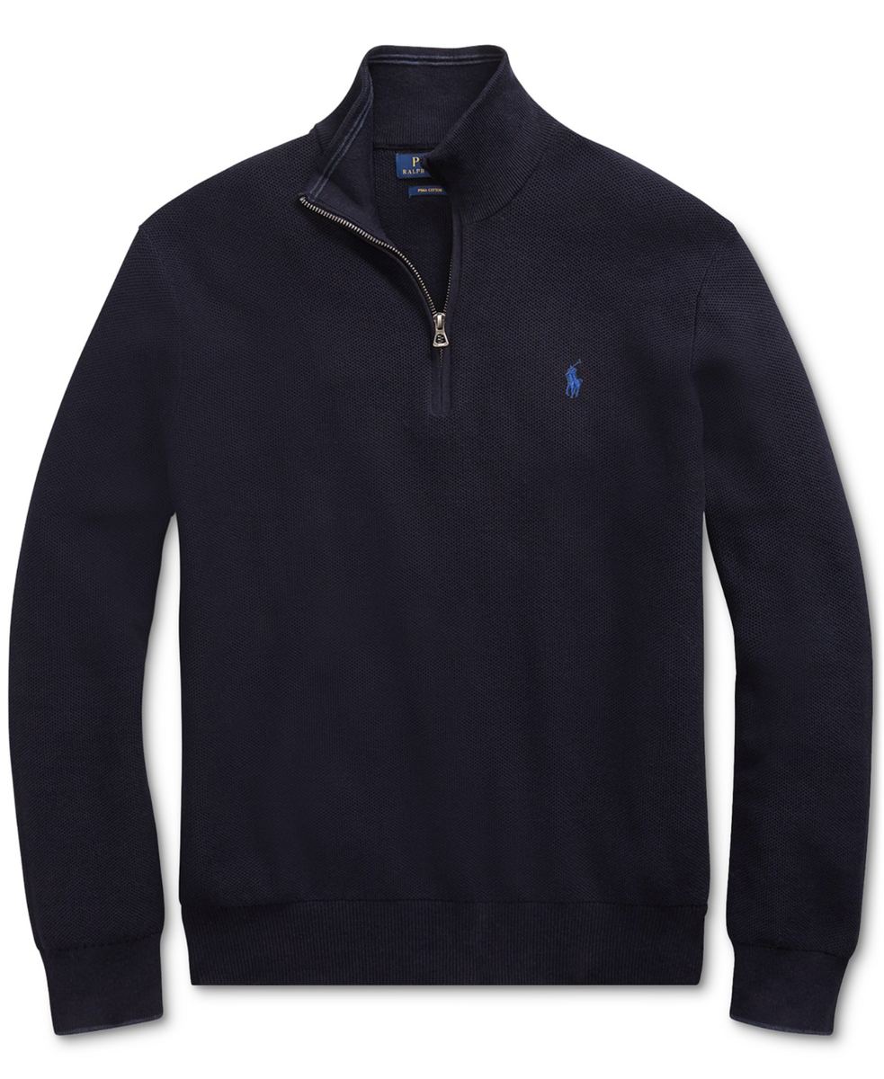POLO RALPH LAUREN Men's Big & Tall Pima Cotton Quarter-Zip