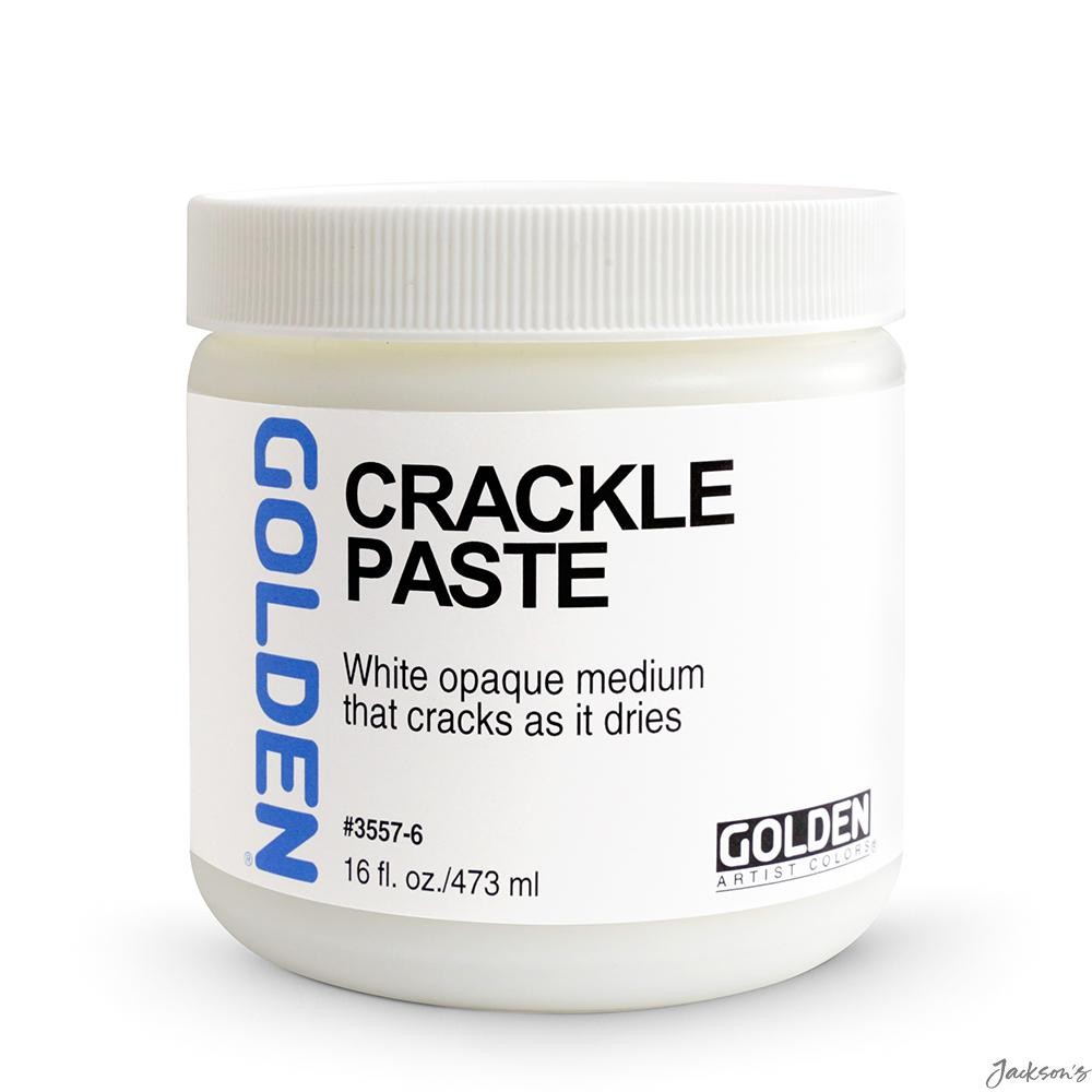 Golden Crackle Paste Opaque Acrylic 473ml Texture Medium For Deep Crackle Eff...