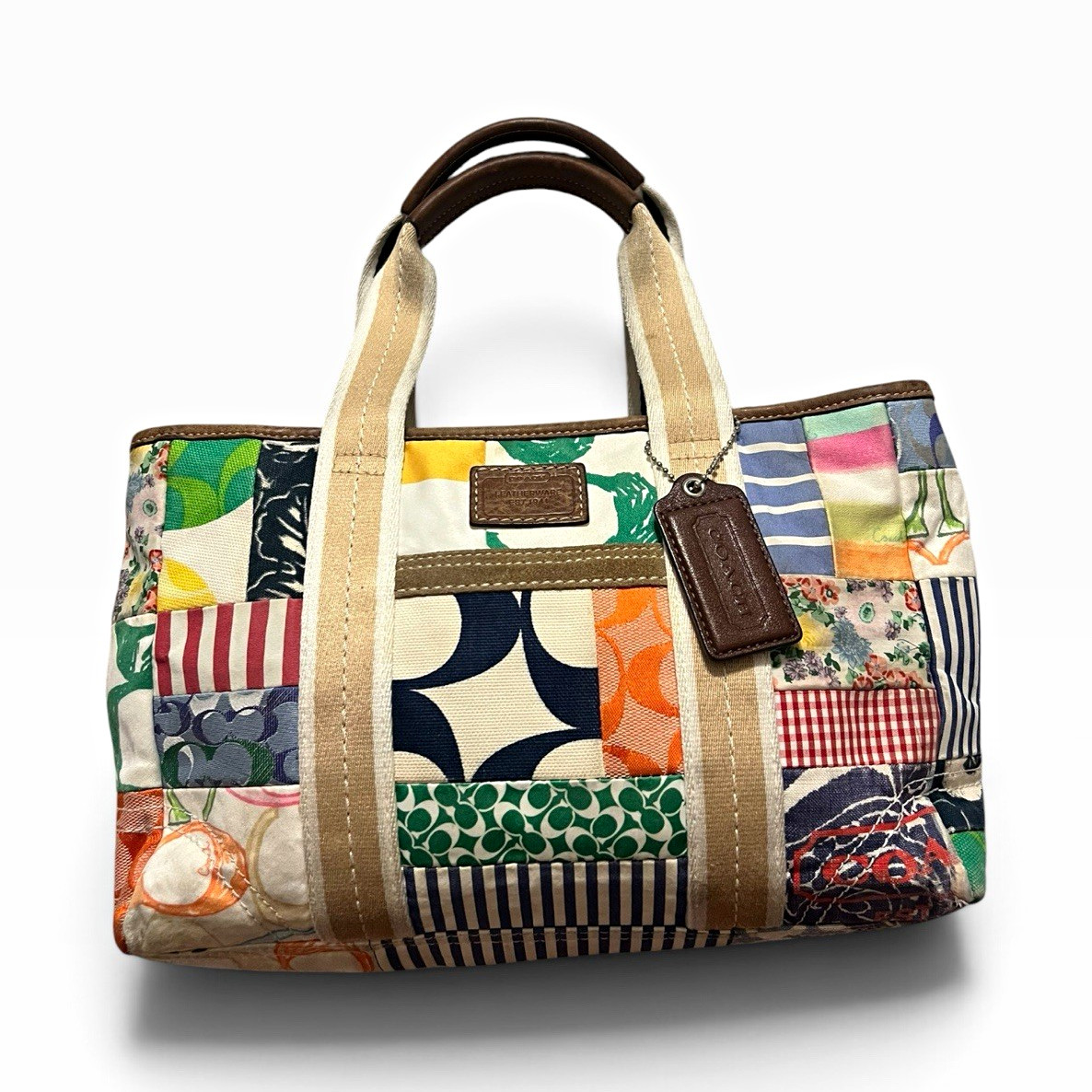 Coach vintage Y2K Multicolor Patchwork Hamptons Tote … - Gem