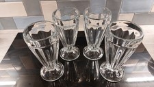 Vintage CRISA Sundae/Milkshake Glasses x 4 - Retro Diner/Ice-cream Parlour Style