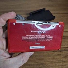 Nintendo 3DS Flame Red Console - W/ Charger/Dock/Stylus - CLEAN & TESTED