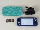 Nintendo Switch Lite Blue Console + Charger + 3 Games Lego Cars - Used - READ -