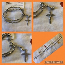 Vecchia Corona Rosario Vintage Possibile Alpacca Cm 35