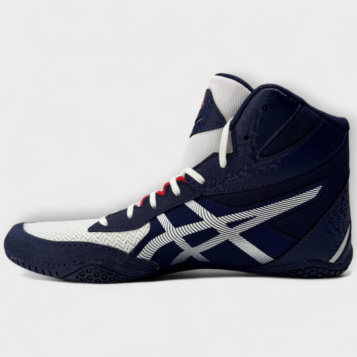 ASICS Matcontrol 3 Wrestling Shoes White Red Men's Size 11.5