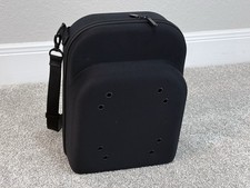 Baseball Cap Carrier Travel Hat Box Case Fits 6  8 Hats Black Zipper Used