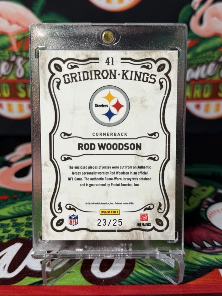 2010 Panini Rod Woodson Patch /25 Gridiron Kings Threads - Image 2 of 2