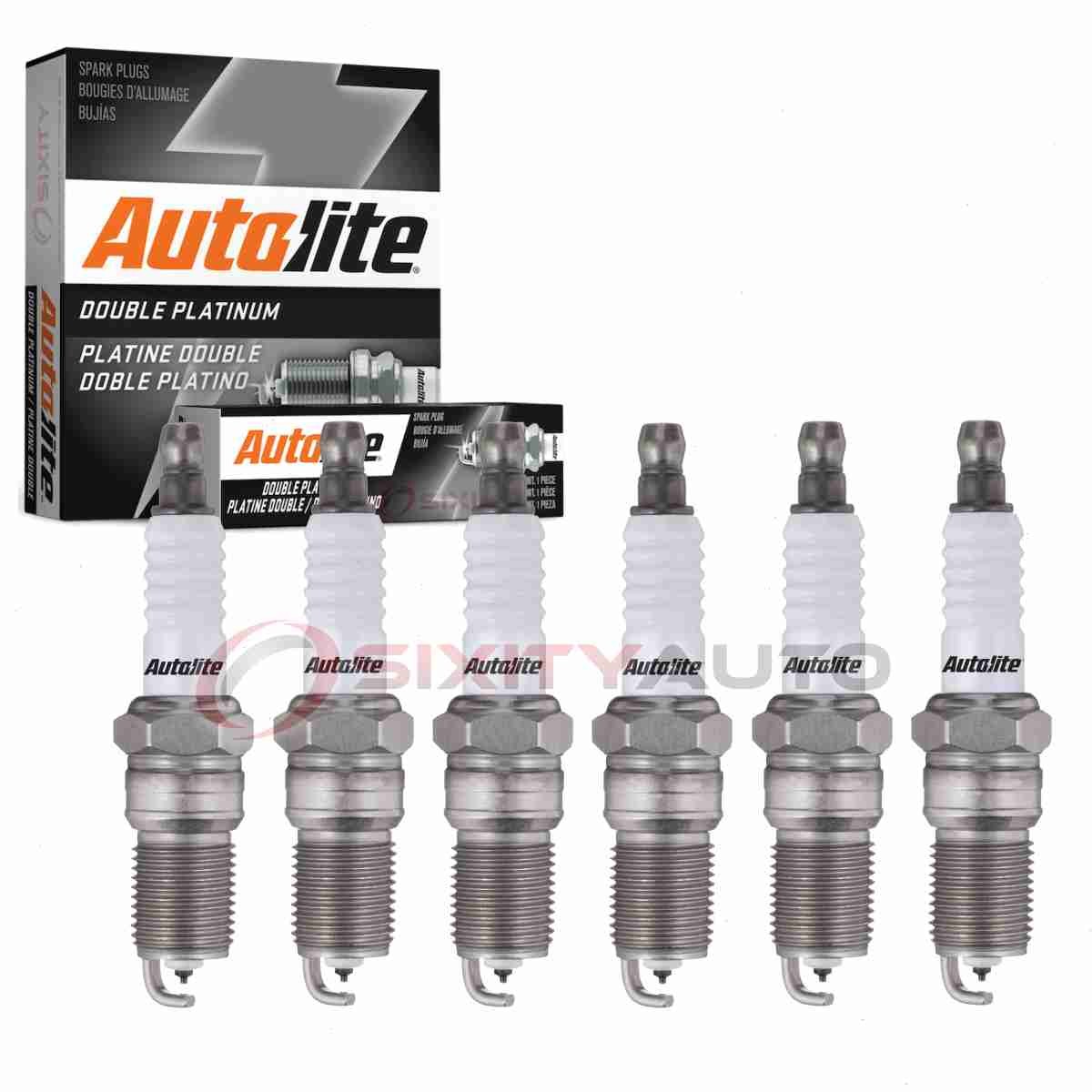 6 pc Autolite Double Platinum Spark Plugs for 1996-1999 GMC P3500 4.3L V6 ys