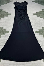 Lauren Ralph Lauren Dress Womens 6 Black Blouson Wrap Midi 
