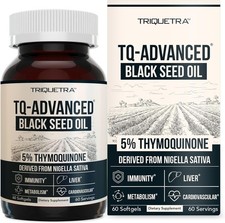5 Thymoquinone Black Seed Oil Extract Softgels- TQ-Advanced 4X Potent