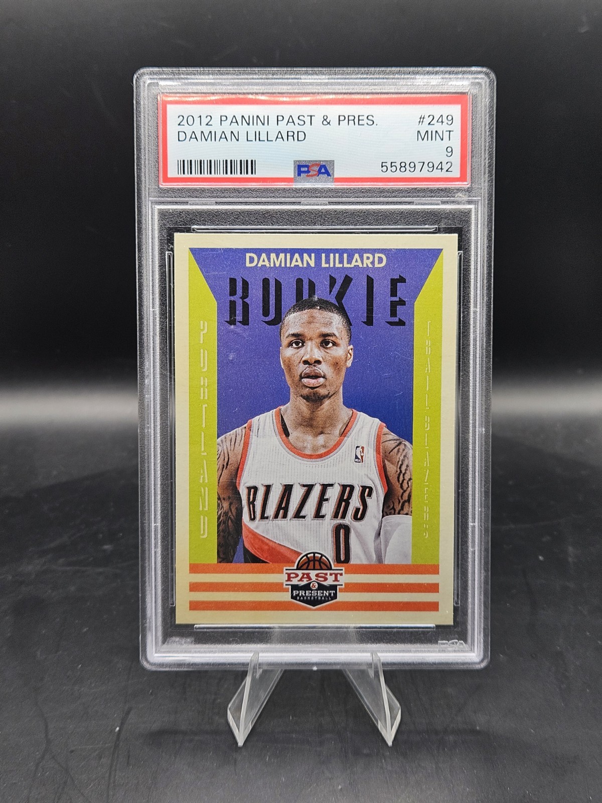2012-13 Panini Past & Present Rookie Damian Lillard #249 (RC) PSA 9 Blazers