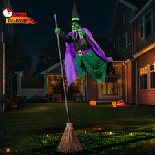 Halloween Decorations Outdoor - 12 Ft Animated Hovering Witch Animatronics Prop