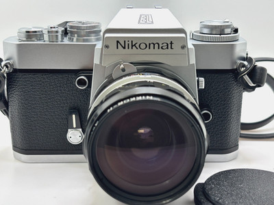 Rare Mint Nikomat EL 35mm Film Camera with 28mm Wide Angle Lens  Tested & Ready