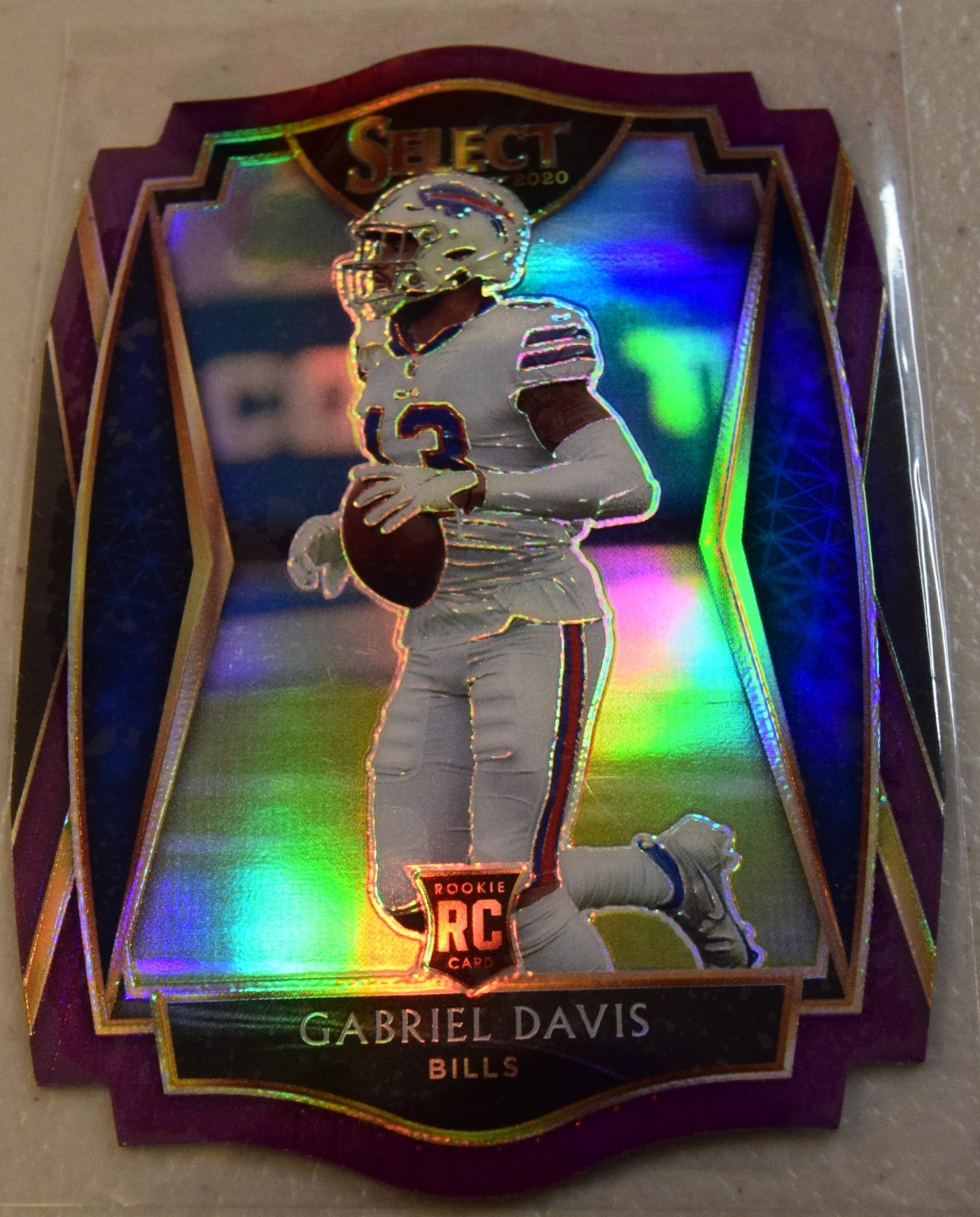 2020 Panini Select Premier Level Purple Prizm Die-Cut Gabriel Davis Rookie RC