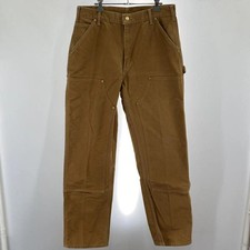 Carhartt Duck Double Knee Painter Pants W34L32 Brown Used