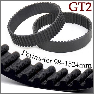 GT2 Synchronous Timing Belt Black Closed Loop Pitch 2mm Width 6/10mm For Pulley